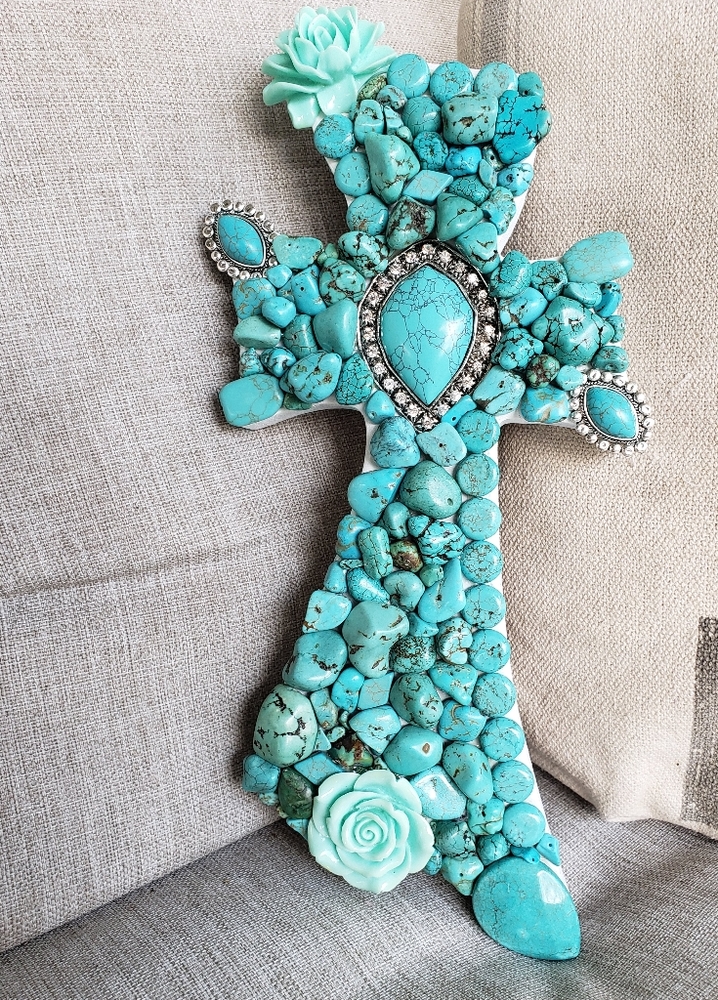 Repurposed jewelry cross